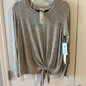 Tie front sweater top